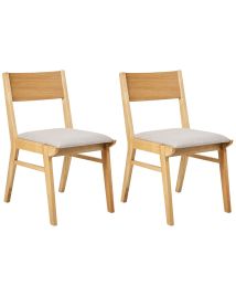 Set of 2 Dining Chairs ENOLA Wood Light Grey