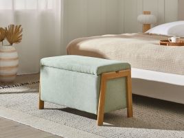 BOJAXO Ottoman Storage Bench - White