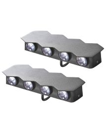 Set of 2 Outdoor LED Wall Lights WELDON Black