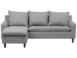 Right Hand Fabric Corner Sofa Light Grey ELVENES
