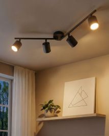 CACOVI 4 Ceiling Spotlight - Black, 68cm