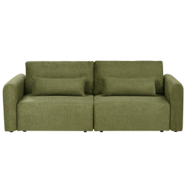 MARATHOR Boucle 3 Seater Sofa Bed with Storage - Green