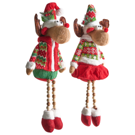 FAYLITH Reindeer Christmas Decor Set of 2 - Multi Colour