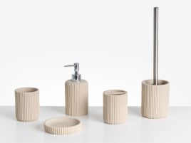 WOBURNLEIGH 5-Piece Bathroom Accessories Set - Beige