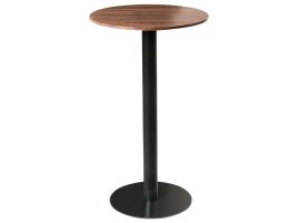 MOORLEIGH Square Bar Table - Black with Dark Oak