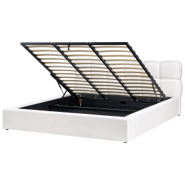 CALEN Super Kingsize Fabric Ottoman Storage Bedframe - Off-White