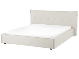 LESTA Bedframe Fabric 160 x 200cm EU Kingsize Bed Off-White