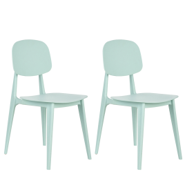YORAVELLE Plastic Garden Chair Set of 2 - Mint Green