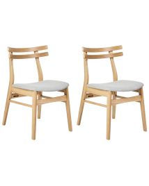 Set of 2 Dining Chairs CYNTHIANA Wood Light Grey