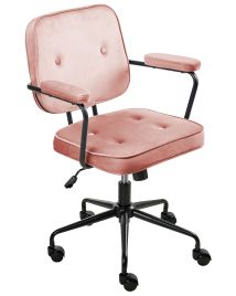 KELDMERE Velvet Office Desk Chair - Pink