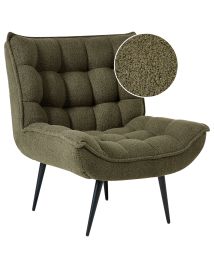 WAVERMERE Boucle Fabric Armchair - Dark Green