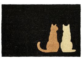 PEWDON Cat Coir Doormat - Black