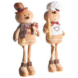 EIKERONA Gingerbread Man Christmas Decor Set of 2 - Brown