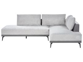Left Hand Modular Fabric Corner Sofa Grey MYKEN