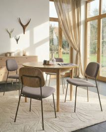 ARLINGTON Fabric Dining Chairs Set of 4 - Taupe