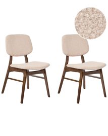 Set of 2 Dining Chairs ELLA Wood Light Beige