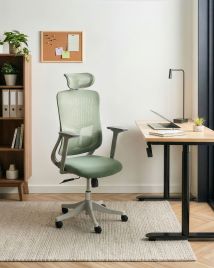 KASERO Corduroy Office Chair - Light Blue