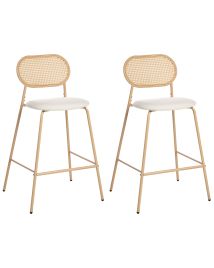 Set of 2 Bar Chairs ADAVER Light Brown