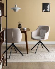 DATAXI Fabric Dining Chairs Set of 2 - Light Beige