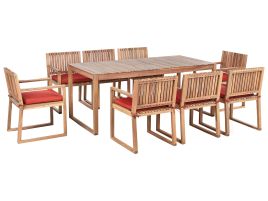 ARBOR 8 Seater Garden Dining Set with Cushions - Red