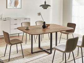 DALERO Faux Leather Dining Chairs Set of 2 - Brown