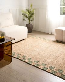 IVORANE Jute Rug- Beige and Green, 160cm