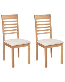Set of 2 Dining Chairs ORTLEY Wood Light Brown