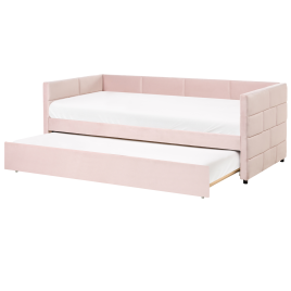CNAVOHNE Velvet Daybed with Trundle - Pink