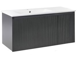 ASHMEREWELL Wall Mounted Vanity Unit with Basin 100 cm - Black