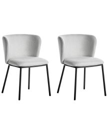 Set of 2 Dining Chairs MINA Light Grey