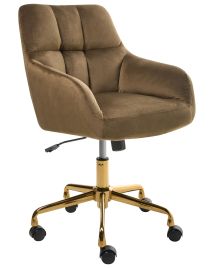 KELMERSLEY Velvet Office Desk Chair - Brown