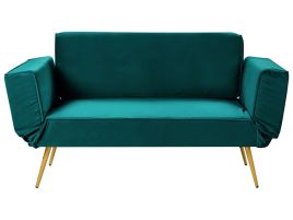 2 Seater Sofabed - RAASELA Velvet Emerald Green