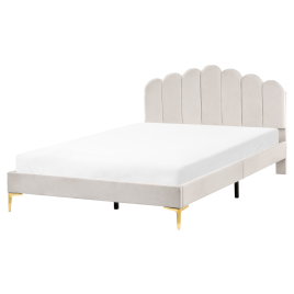 LORYN Kingsize Velvet Bedframe - Off-White