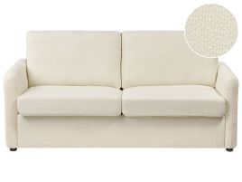 Boucle Sofa Bed Light Beige BENNAS