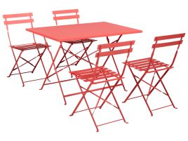 BEXEL Garden Dining Set 4 Seater - Red