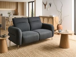 ARVANTO Fabric 2 Seater Sofa - Black