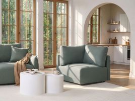 KACOVI Fabric Right Hand Chaise Longue - Green
