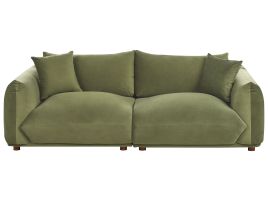 3 Seater Sofa - LVUOS Velvet Sofa Green