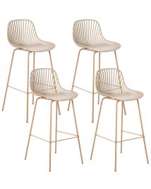 DINMERE Set of 4 Bar Chairs - Beige