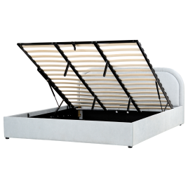 DUILLEN Super Kingsize Fabric Ottoman Storage Bedframe - Light Blue