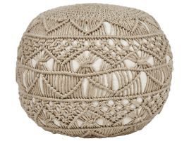 Outdoor Knitted Pouffe Beige AADHI
