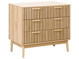 LEILA Oak Finish Chest of Drawers - Medium-sized, 3 Drawers