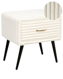 ALFYAT 1 Drawer Bedside Table Corduroy Off-White