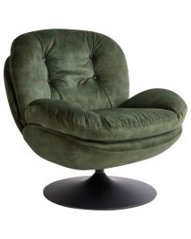 Swivel Armchair NOLVIK Velvet Dark Green