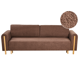 TREVAYNE Boucle 3 Seater Sofa Bed with Storage - Brown