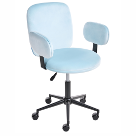 VANDORIN Velvet Office Chair - Light Blue