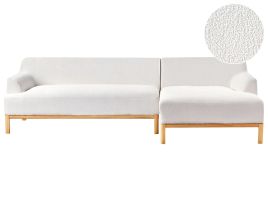Left Hand Boucle Corner Sofa Off-White SOSJO