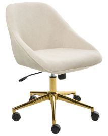 KETTERLEIGH Velvet Office Desk Chair - Beige