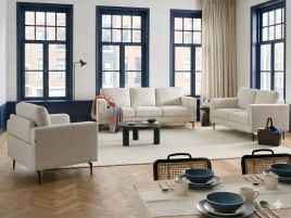 BAJARO Fabric 6 Seater Sofa Sets - Beige