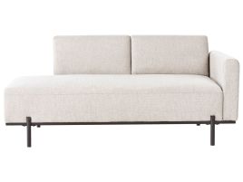 GRITTENDEN Faux Linen Chaise Longue - Light Beige